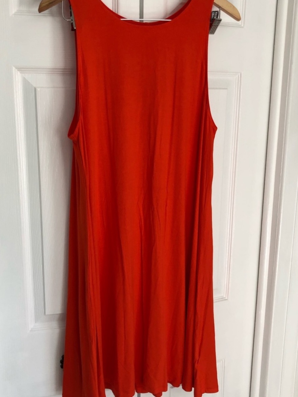 Bright Red Sleeveless Swing Dress